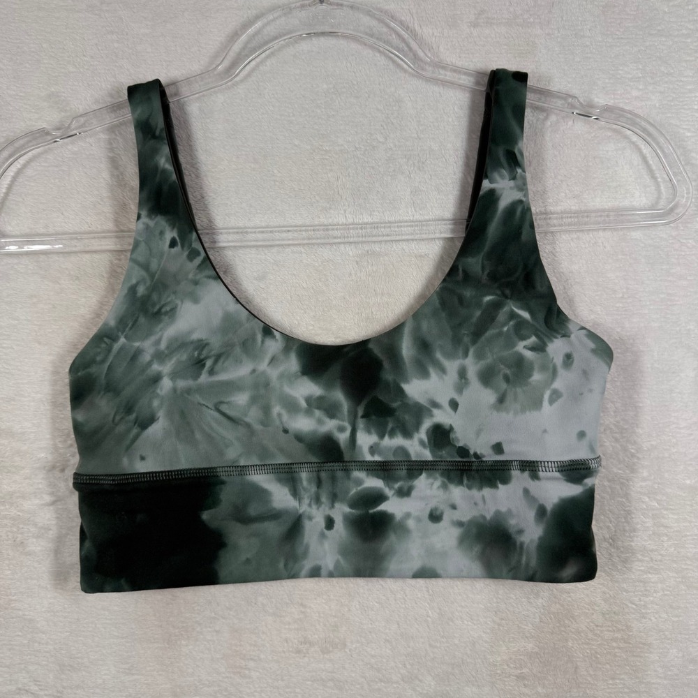 Lululemon Align Reversible Bra Light Support A/B Cup Dark Forest Tie Dye Green 6